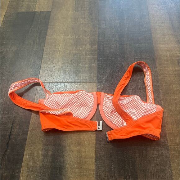 Apres June Celine Ruched Underwire Orange Bikini Top Size Large - Picture 5 of 7